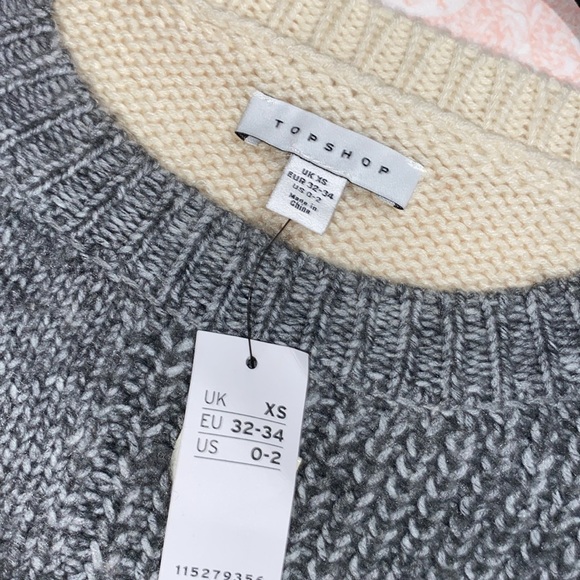 TOP SHOP COLOR BLOCK SWEATER VEST IN GRAY NWT❣️ - Picture 5 of 5